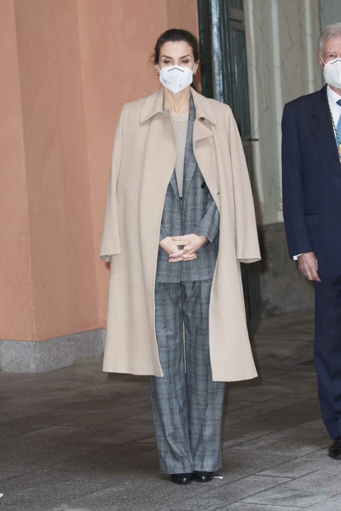 Queen Letizia of Spain in a Beige Coat