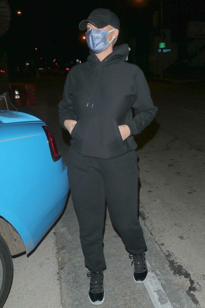 Amber Rose in a Black Outfit