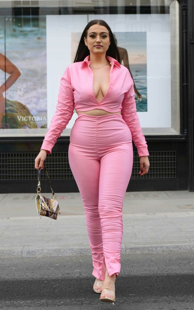 Amel Rachedi in a Pink Two Piece