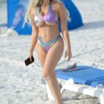 Bella Bunnie Amor in a Two-Piece Bikini on the Beach in Miami