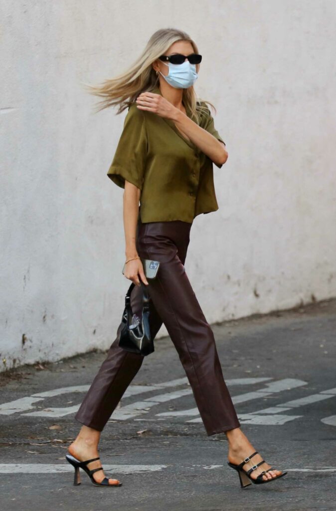 Charlotte McKinney in an Olive Blouse