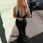 Courtney Stodden in a Black Dress Arrives at the Hollywood Museum in Hollywood