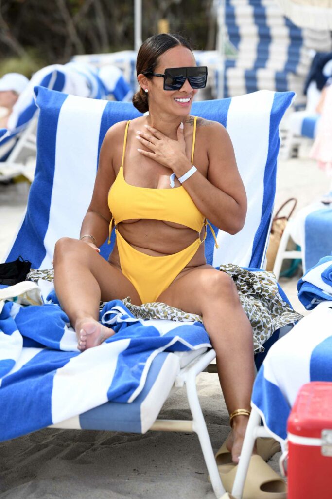 Evelyn Lozada in a Yellow Bikini