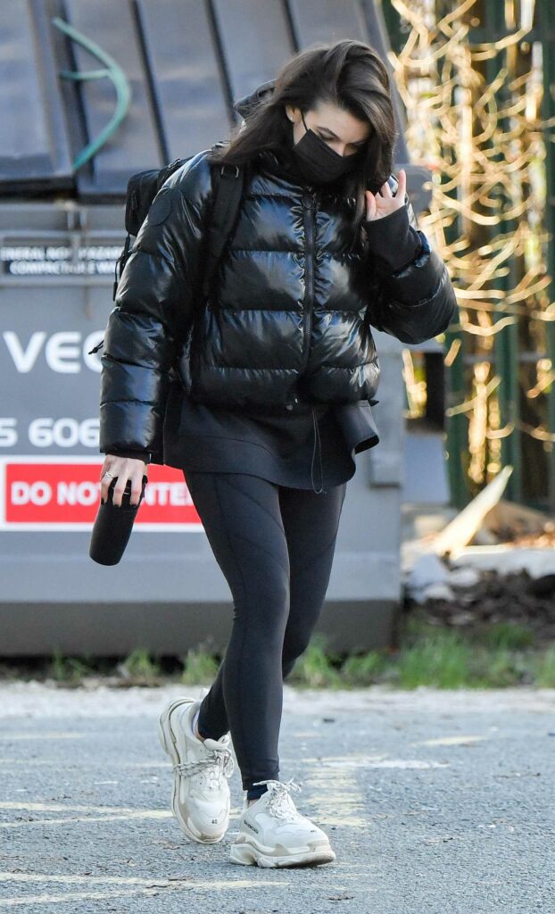 Faye Brookes in a Black Puffer Jacket