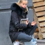 Frida Aasen in a White Sneakers Was Seen Out in New York