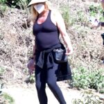 Goldie Hawn in a Black Tank Top Goes Hiking with a Friend in Brentwood