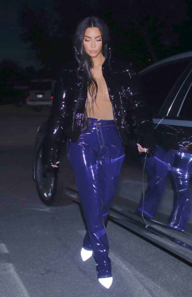 Kim Kardashian in a Blue Pants