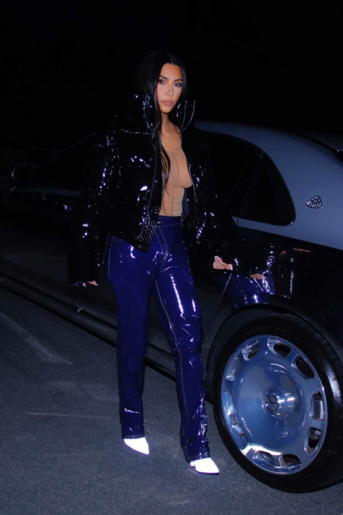 Kim Kardashian in a Blue Pants