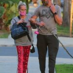 Kristin Chenoweth in a Grey Sweatshirt Was Seen Out with Her Boyfriend Josh Bryant in Beverly Hills