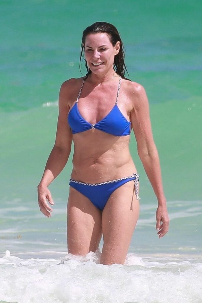 Luann de Lesseps in a Blue Bikini