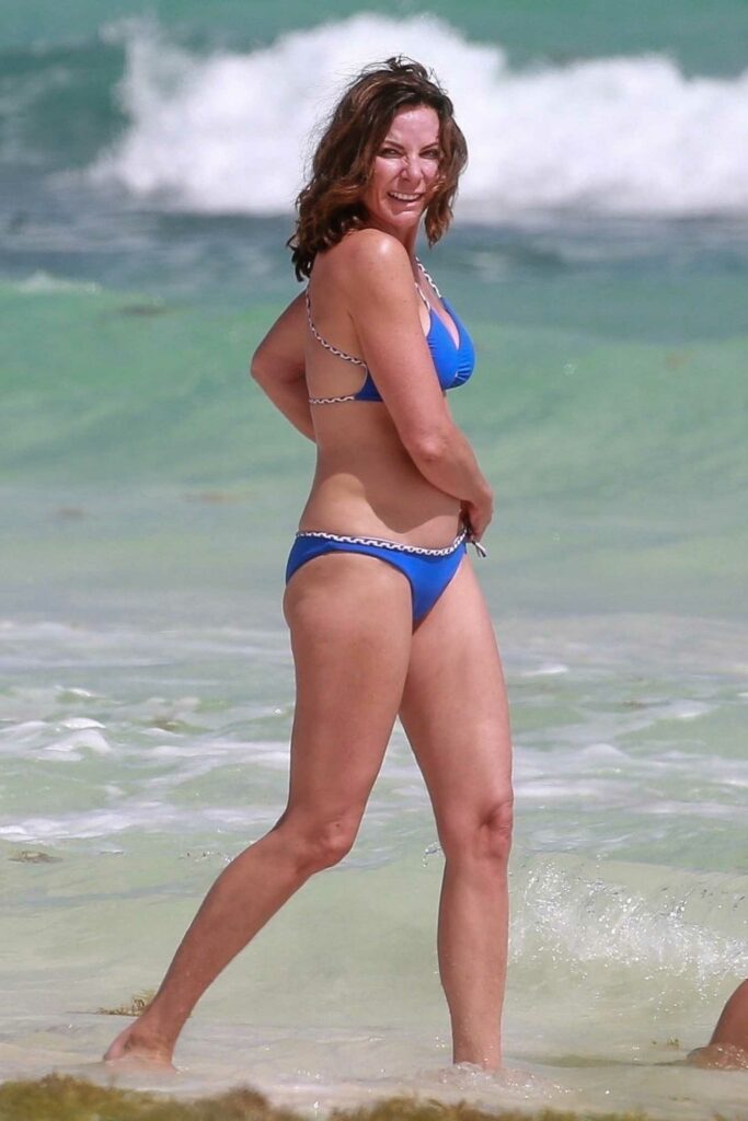 Luann de Lesseps in a Blue Bikini