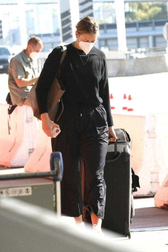 Maria Sharapova in a Black Outfit