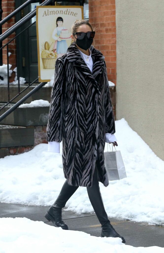 Olivia Palermo in a Black Protective Mask