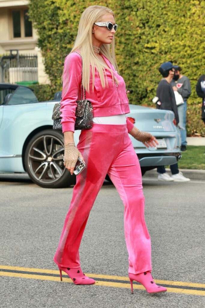 Paris Hilton in a Pink Tracksuit Was Seen Out in Beverly Hills – Celeb ...