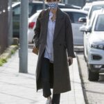 Sara Carbonero in a Grey Coat Was Seen Out in Madrid