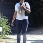 Taylor Simone Ledward in a White Tee Was Seen Out in Los Angeles