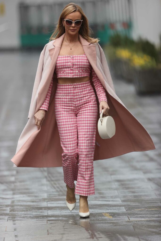 Amanda Holden in a Pink Gingham Suit