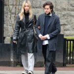 Ari Fournier in a Black Leather Trench Coat Was Seen Out with Cole Sprouse in Vancouver