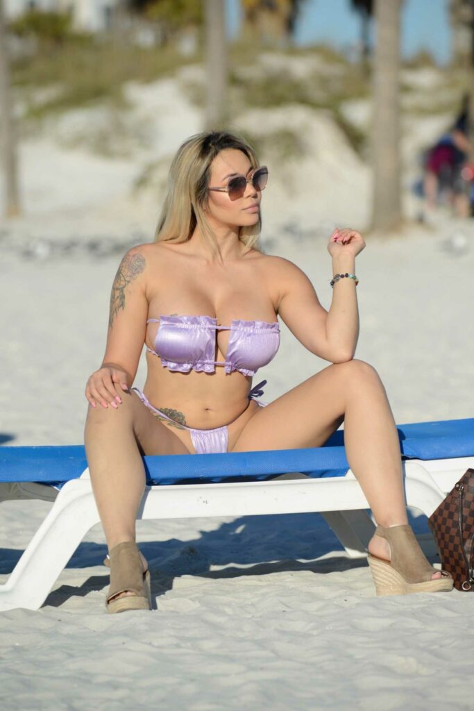 Bella Bunnie Amor in a Lilac Bikini