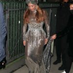 Beyonce in a Silver Dress Arrives at Giorgio E Baldi in Beverly Hills 03/14/2021
