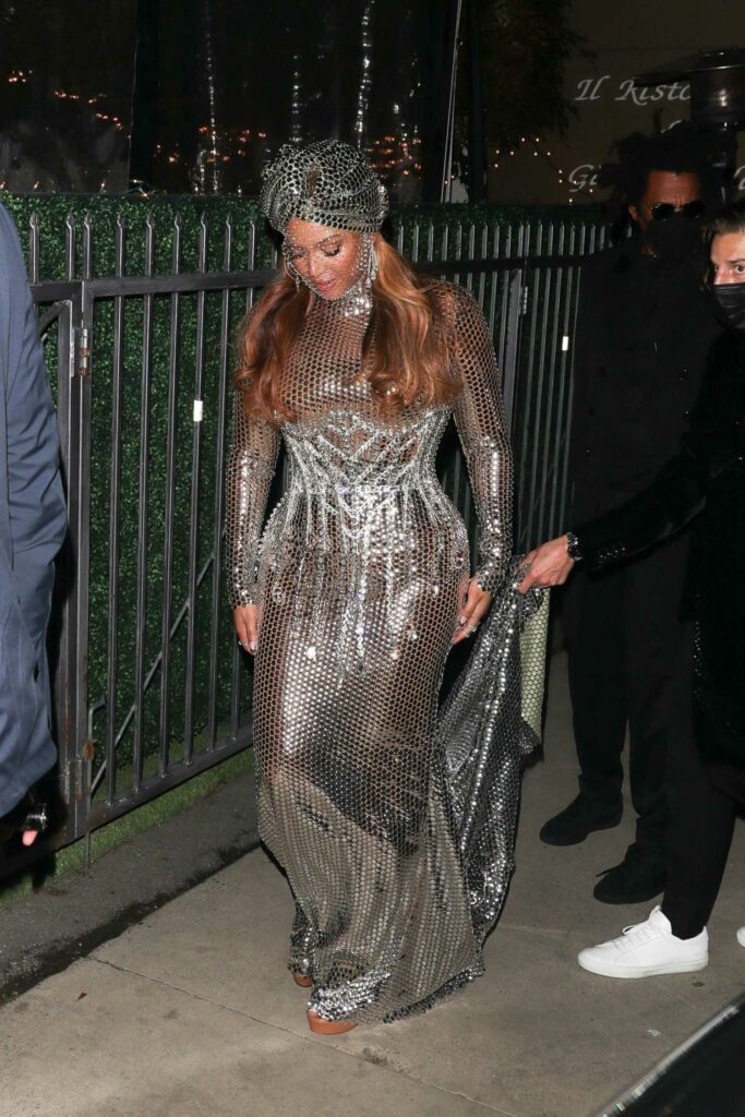 Beyonce in a Silver Dress