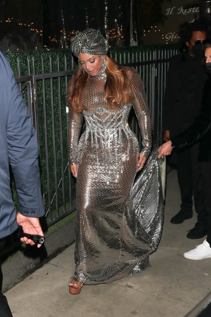 Beyonce in a Silver Dress