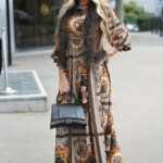 Chloe Sims in a Floral Dress on the Set of The Only Way is Essex TV Show in Essex