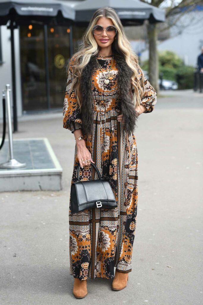 Chloe Sims in a Floral Dress