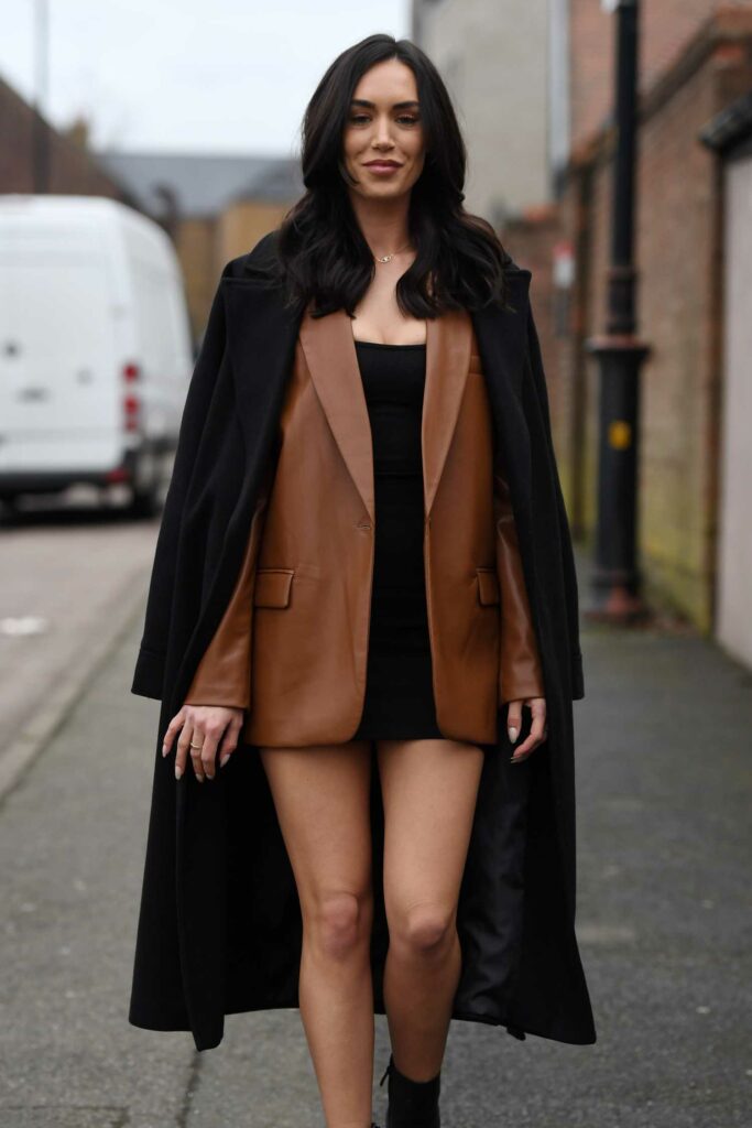 Clelia Theodorou in a Black Coat