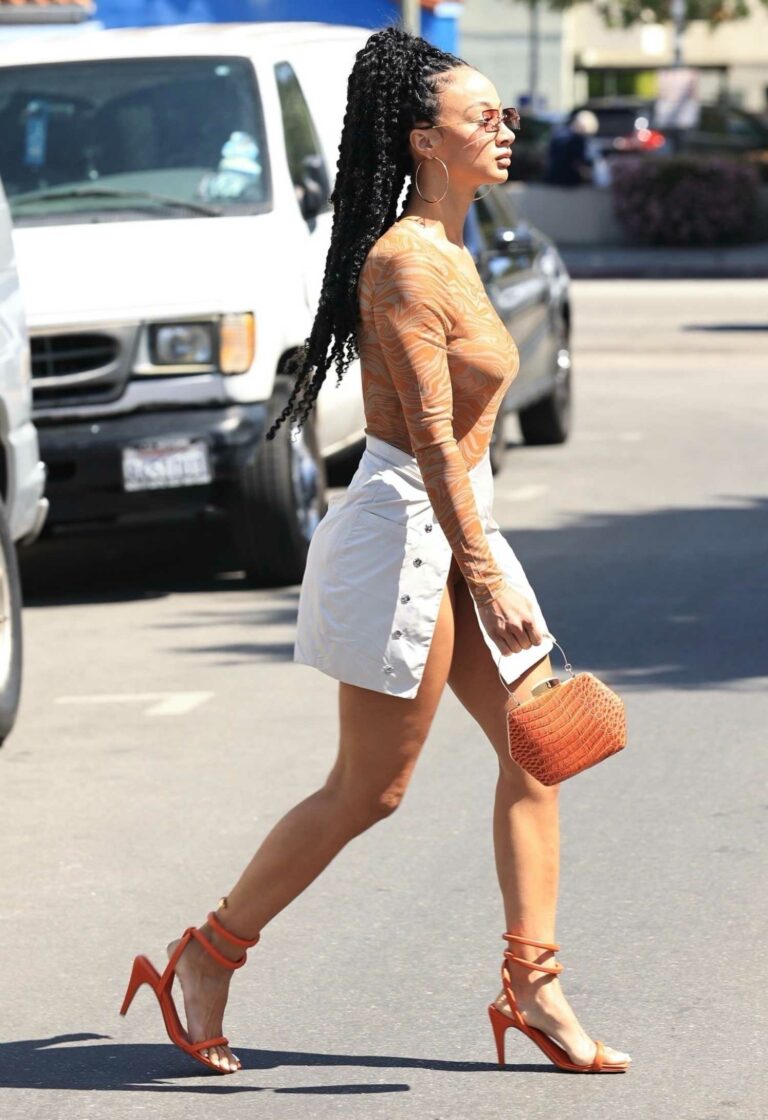 Draya Michele in a White Mini Skirt Was Seen Out in Los Angeles – Celeb ...