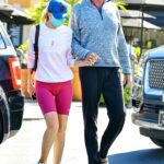 Hayley Roberts in a Pink Spandex Shorts Was Seen Out with David Hasselhoff in Calabasas