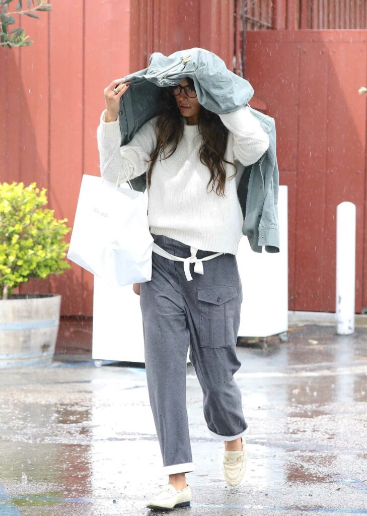 Jordana Brewster in a Grey Pants
