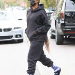 Justine Skye in a Black Sweatsuit Heads to Pilates for a Workout Session in Los Angeles