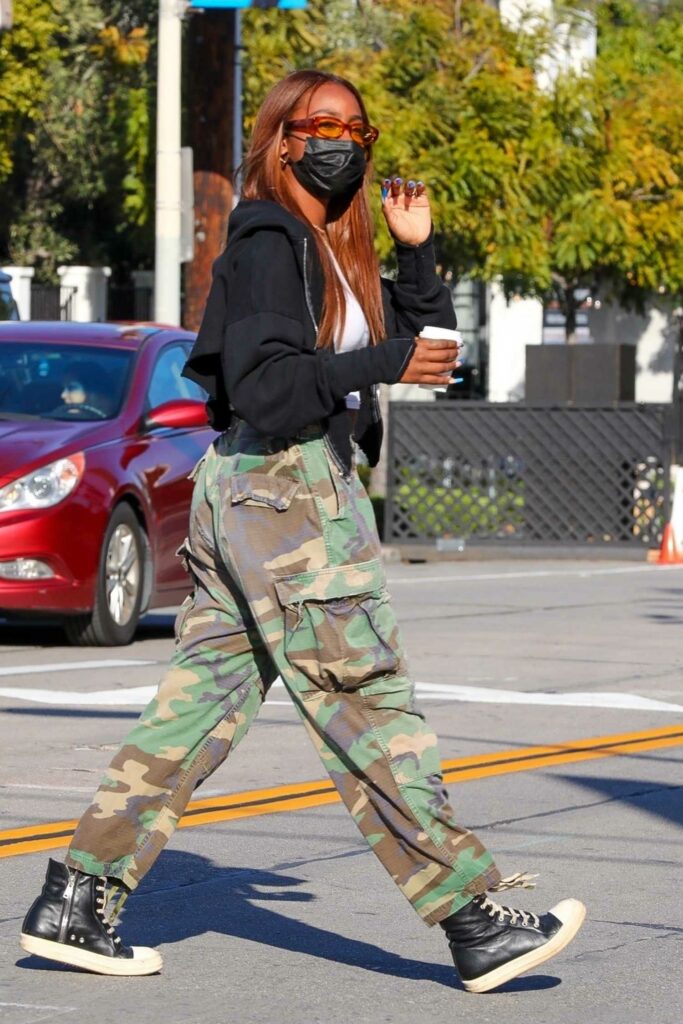 Justine Skye in a Camo Pants