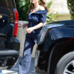 Katharine McPhee in a Blue Double Denim Was Seen Out in Los Angeles
