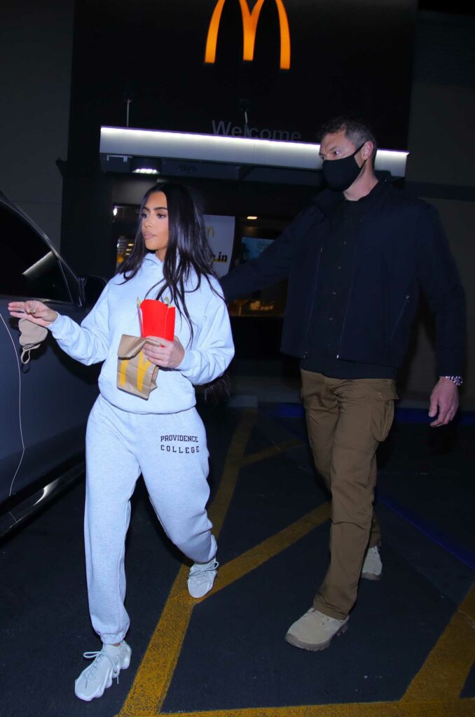 Kim Kardashian in a Grey Sweatsuit
