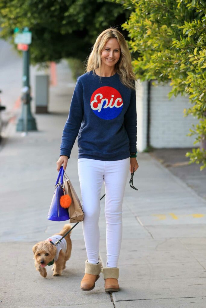 Lady Victoria Hervey in a Blue Epic Sweater