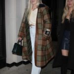 Lindsey Vonn in a Plaid Coat Arrives to Dinner at Catch in West Hollywood