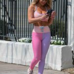 Madison LeCroy in a Pink Sports Bra Arrives at Her Gym in Miami