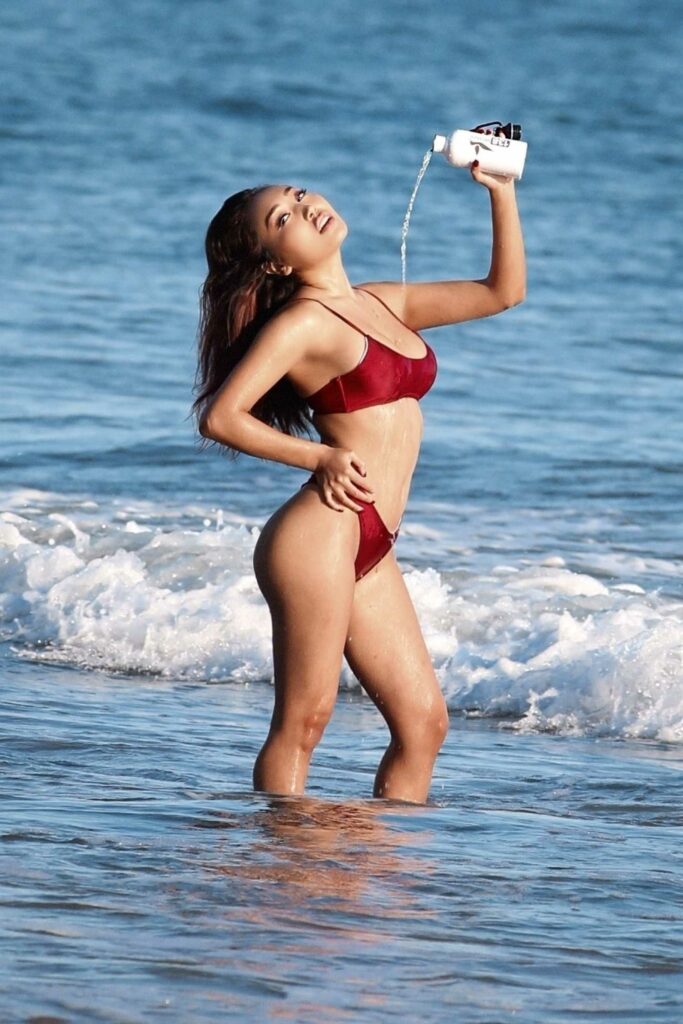Nora Kyzy in a Red Bikini