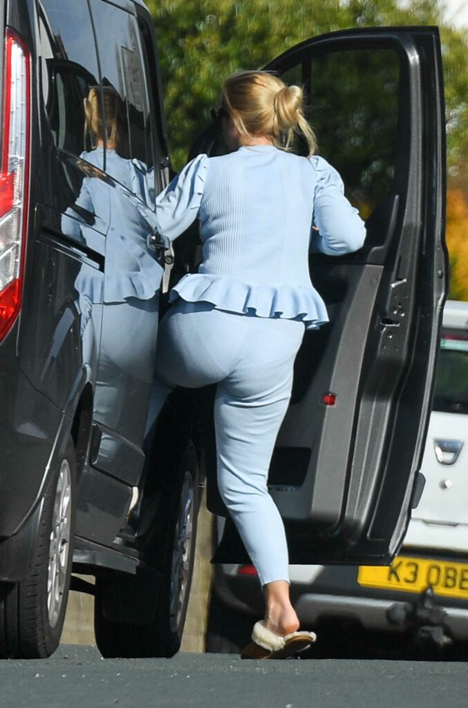 Paris Fury in a Baby Blue Outfit