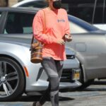 Riley Keough in a Red Long Sleeves T-Shirt Leaves Her Gym Session in Los Angeles