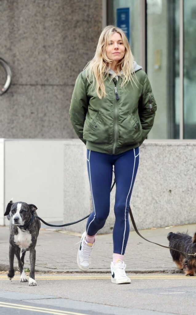 Sienna Miller in a Green Bomber Jacket