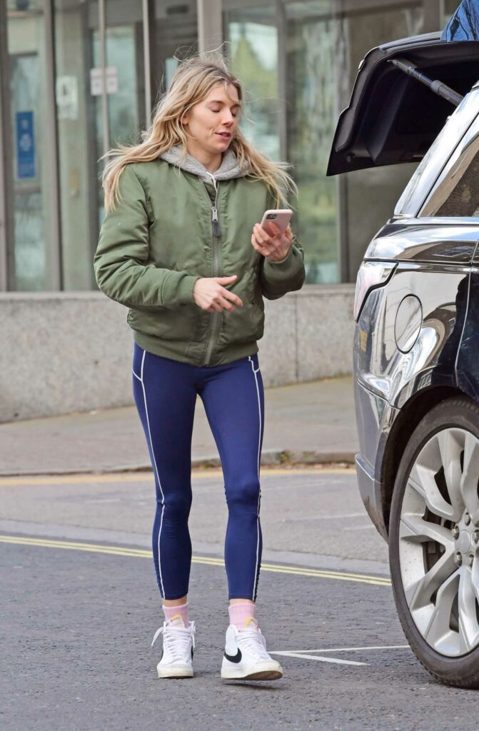 Sienna Miller in a Green Bomber Jacket