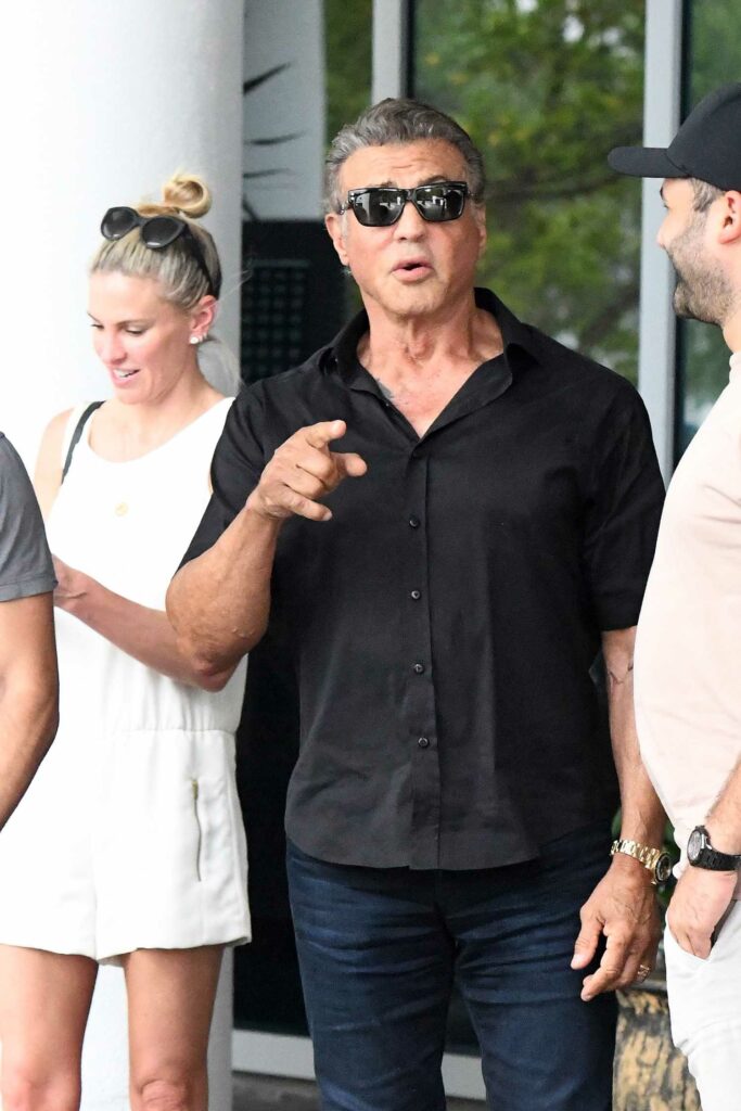 Sylvester Stallone in a Black Shirt