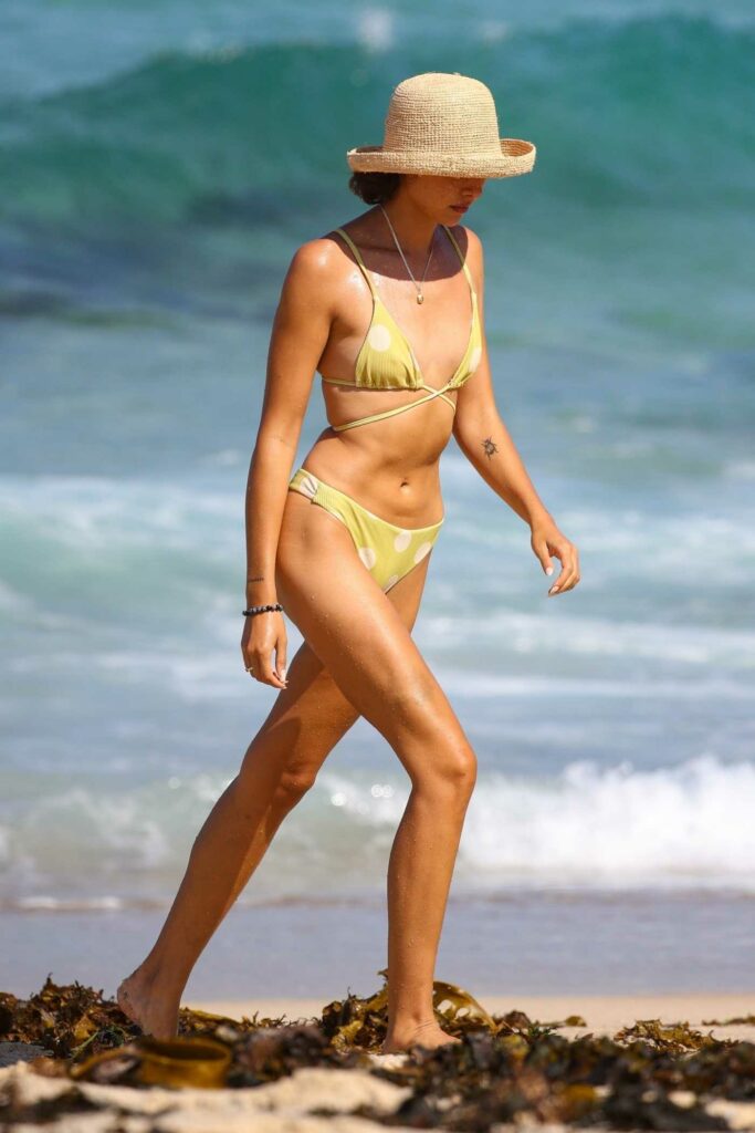 Vanessa Valladares in a Yellow Bikini
