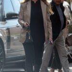 Anna Vakili in a Tan Blazer Was Seen Out in Bromley