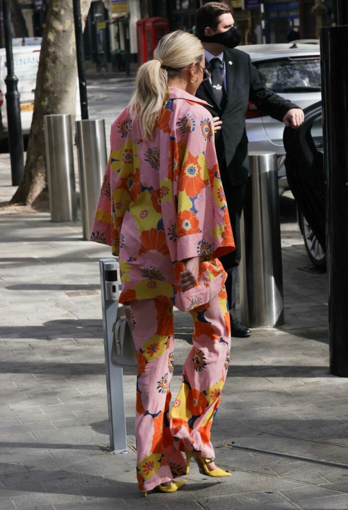 Ashley Roberts in a Floral Multi Coloured Outfit
