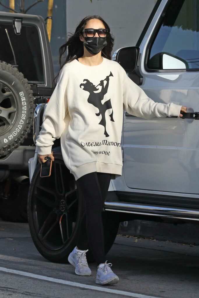 Cara Santana in a White Sweatshirt