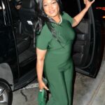 Garcelle Beauvais in a Green Outfit Arrives at Catch LA in West Hollywood